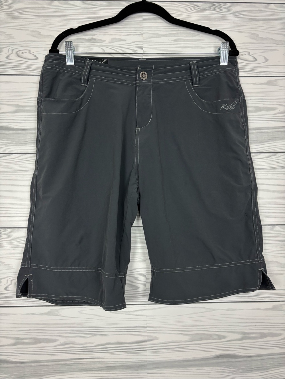 KUHL dark gray women’s Bermuda shorts hiking size 14